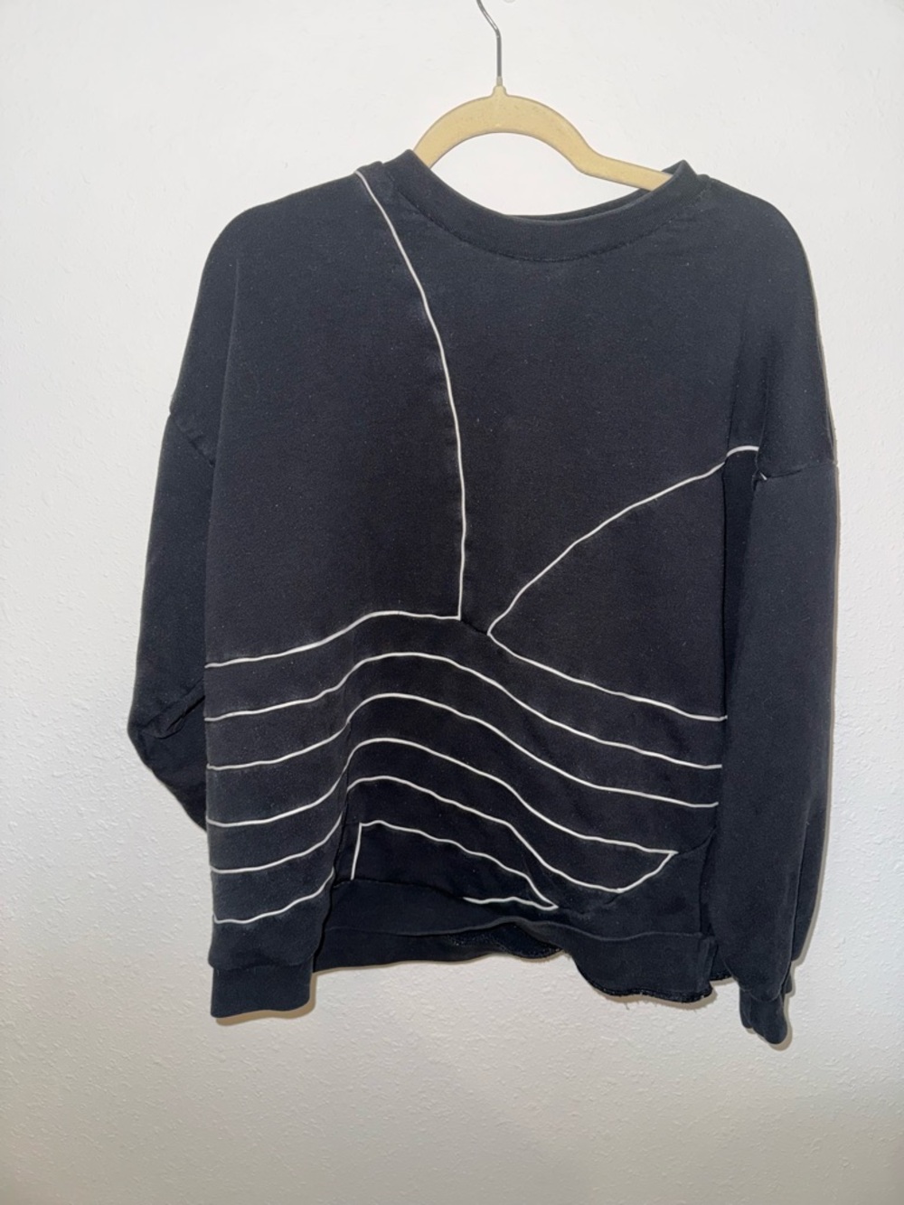 adidas Black Sweatshirt with White Stripe Detail